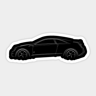 Cadillac CTS-V coupe - profile stencil, white Sticker